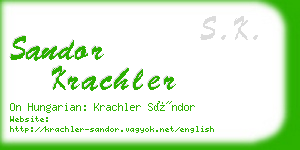 sandor krachler business card